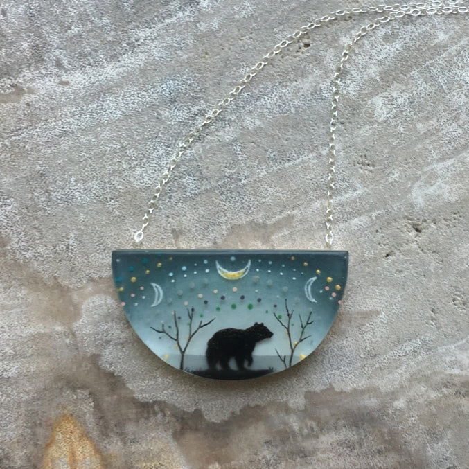Spirit Bear Painted Necklace