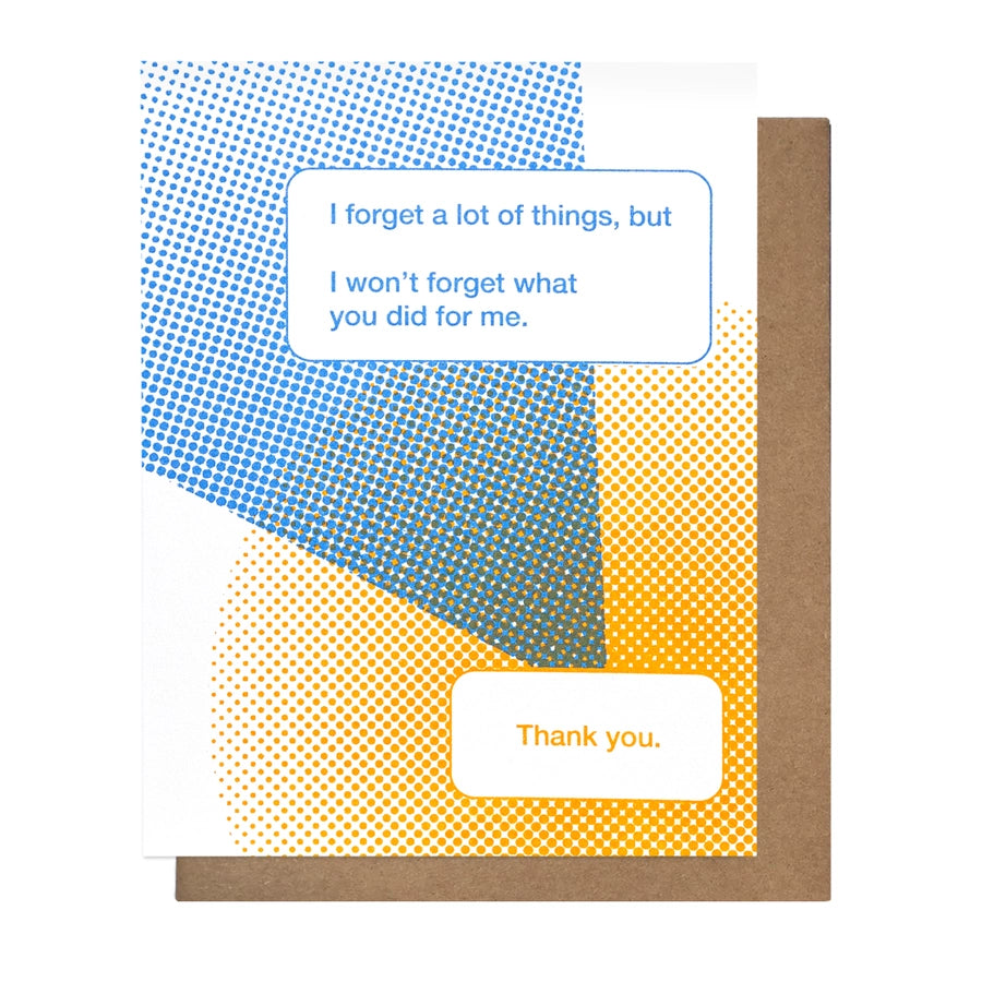 Won't Forget Thank You Card