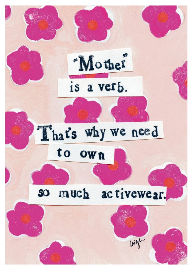 Mother is a Verb Mother's Day Card