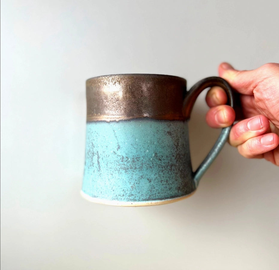 Gold + Green Ceramic Mug