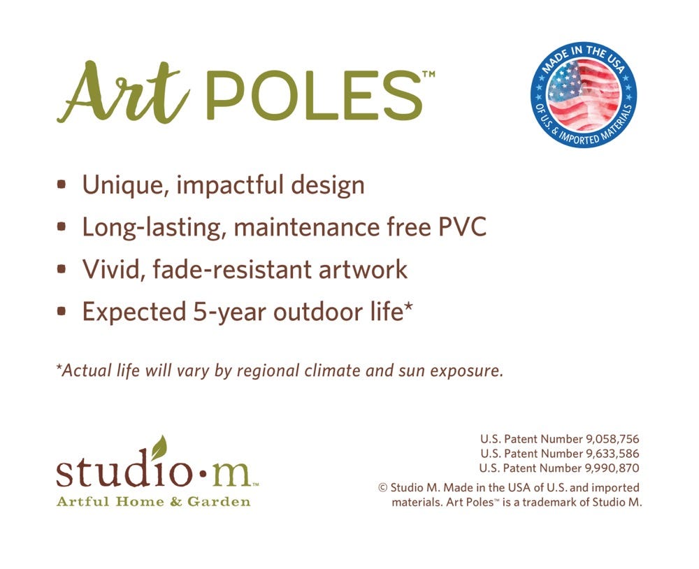Advertisement for Art POLES with features listed on a white background