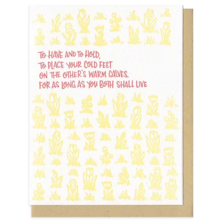 Cold Fee, Warm Calves Wedding Card