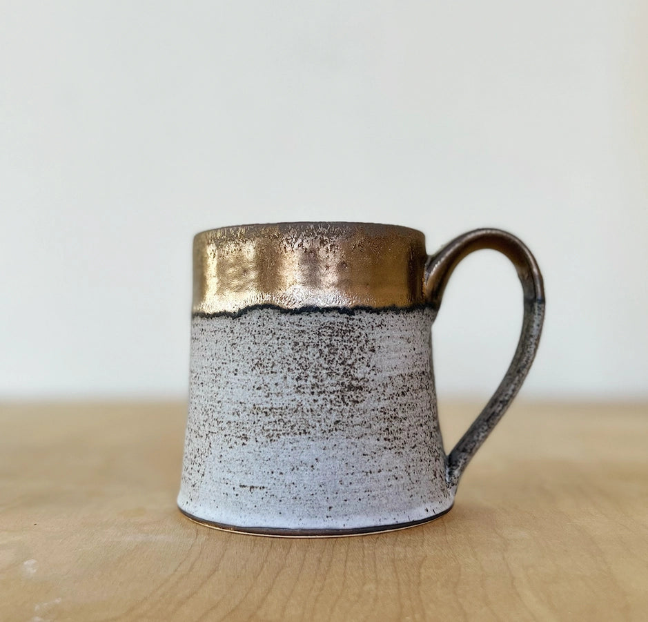 Grey + Gold Ceramic Mug