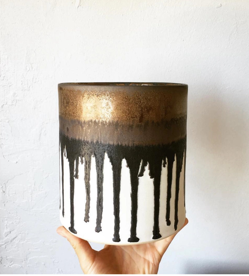 Gold + White Utensil Holder