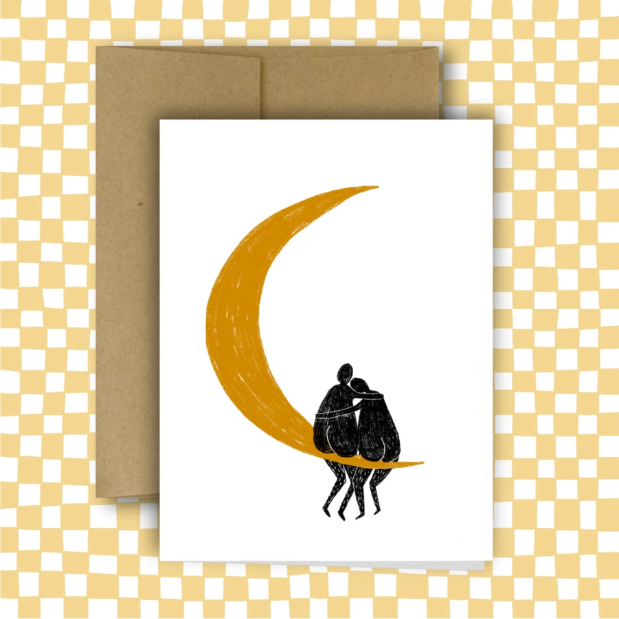 With You On A Moon Love Card