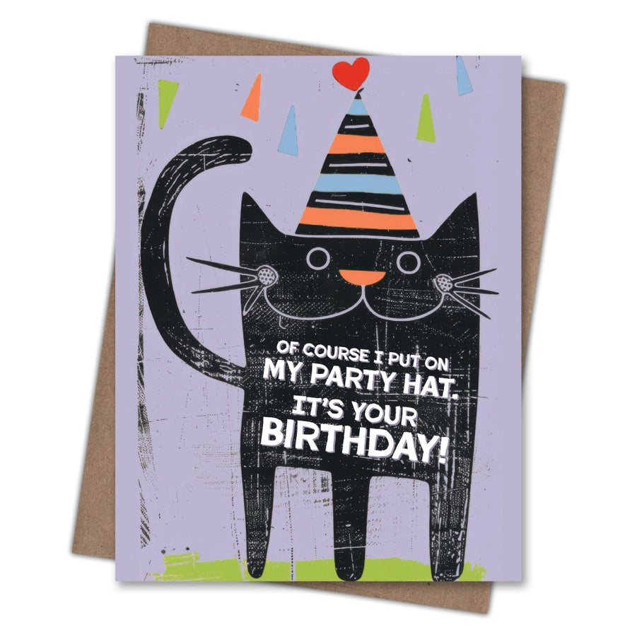 Party Hat Cat Birthday Cad