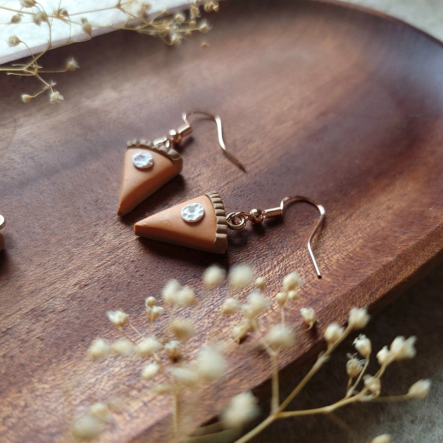 Pumpkin Pie Dangle Clay Earrings