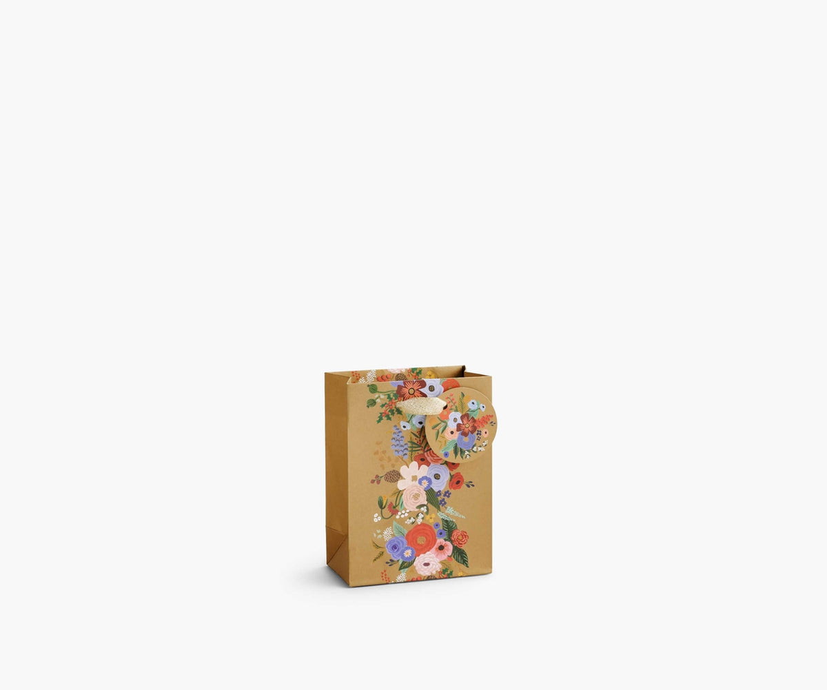 Rifle Paper Small Gift Bag in Holiday Garden Party Pattern