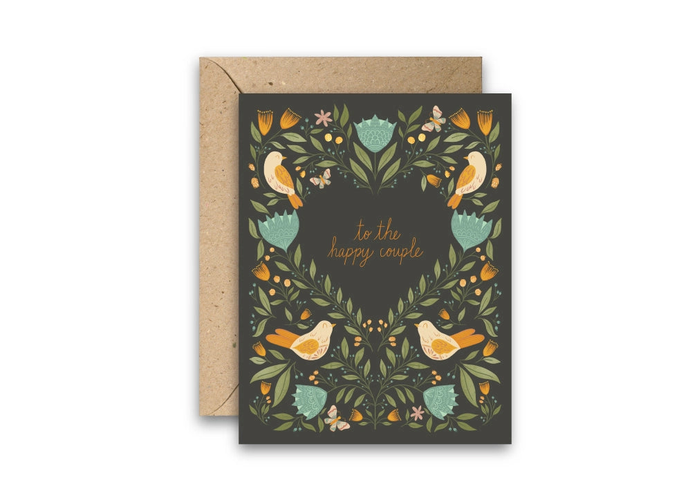 The Happy Couple Engagement & Wedding Floral Greeting Card