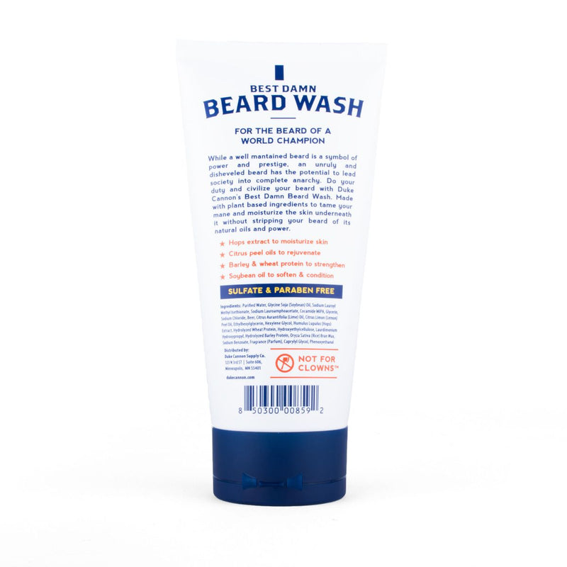 Reverse of Beard Wash Label