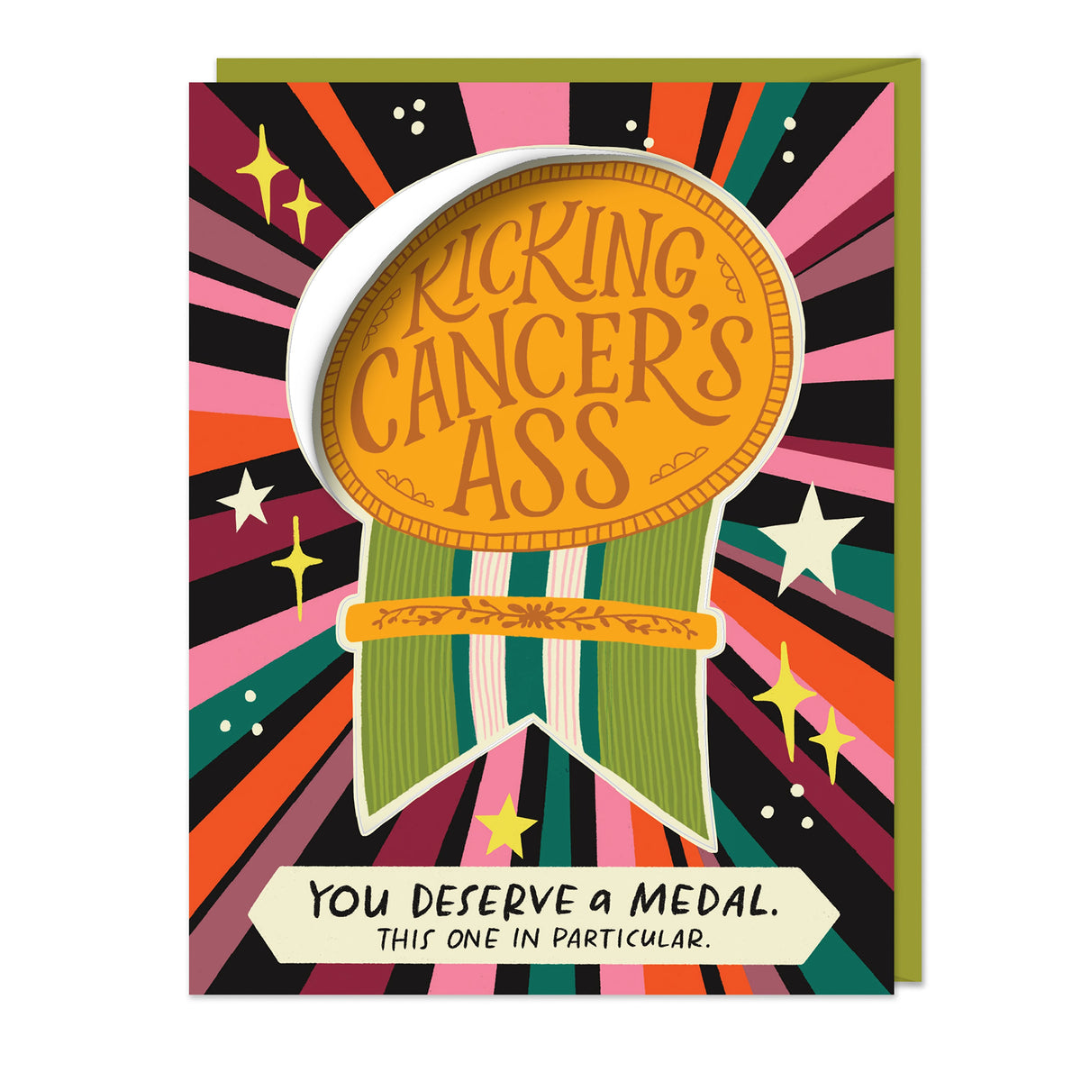 Kicking Cancer's Ass Sticker + Empathy Card