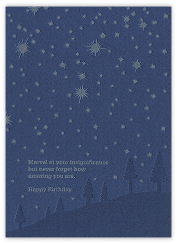 Under the Stars Letterpress Birthday Card