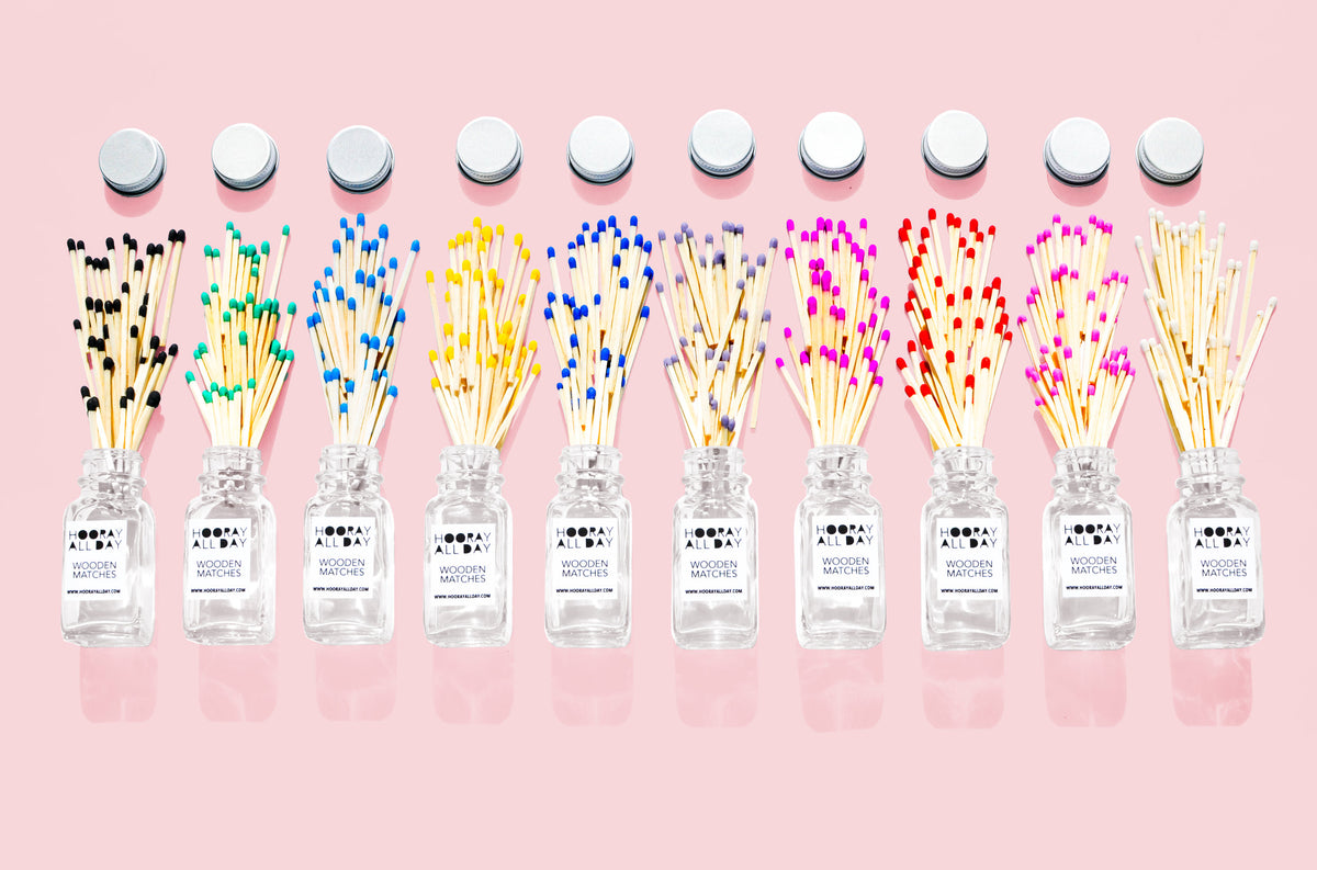 Bottles of Colored Matchsticks