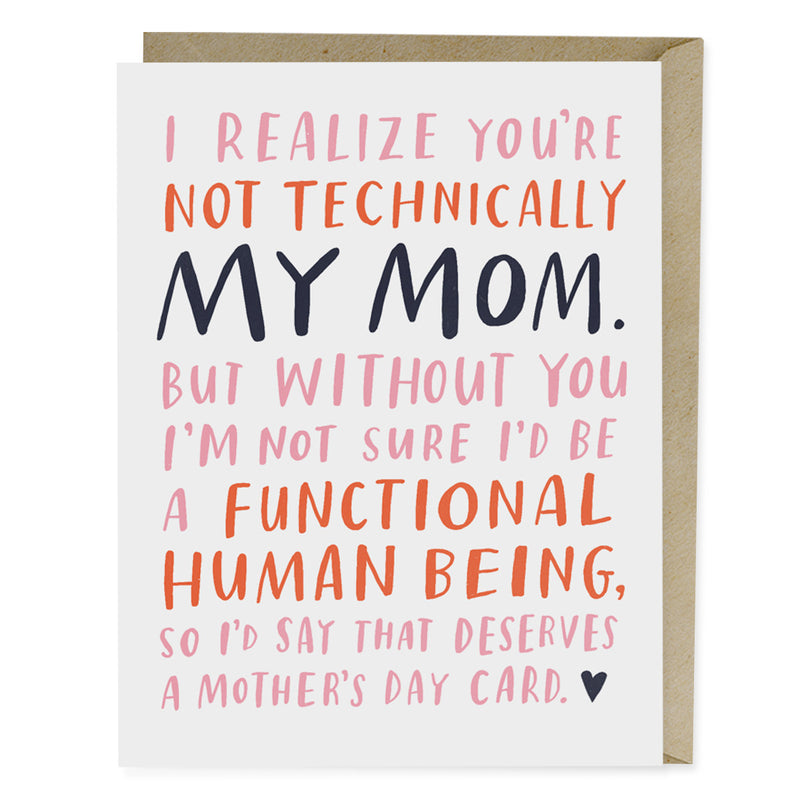 Not Technically My Mom Mother's Day Card