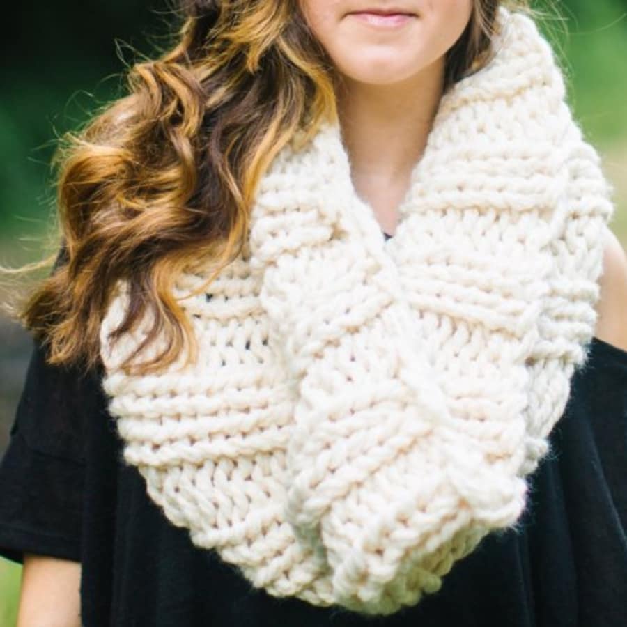 Winter White Chunky Cowl Scarf