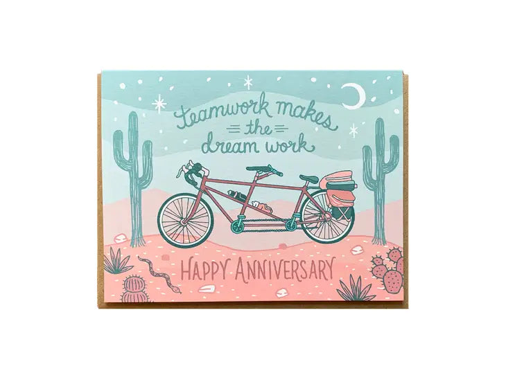 Tandem Bicycle Anniversary Card