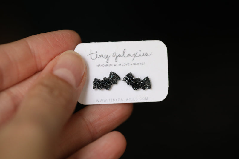 Bat Earrings on a Tiny Galaxies earring card