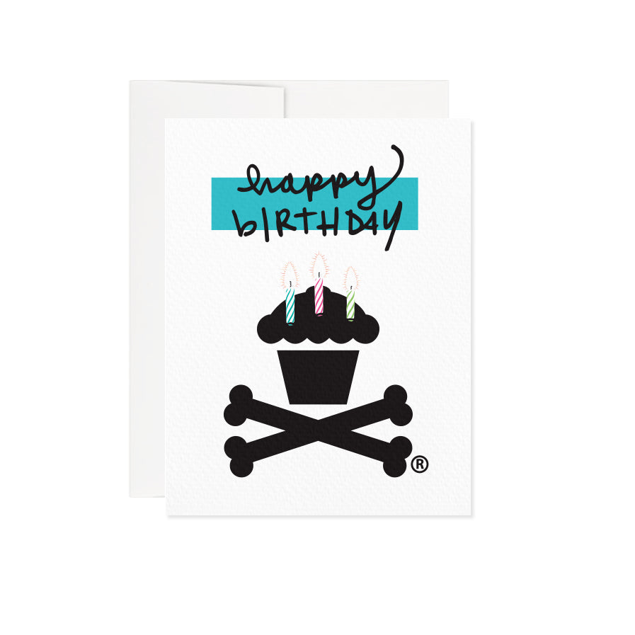 Crossbones Cupcake Birthday Card