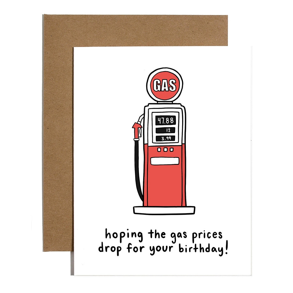 Gas Prices Birthday Card