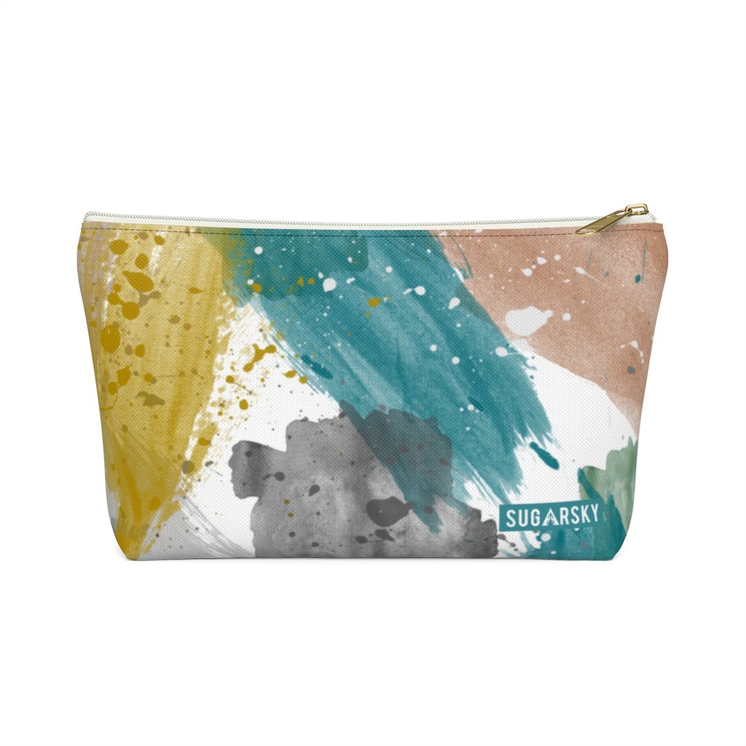 Brushstroke Pattern Zipper Pouch