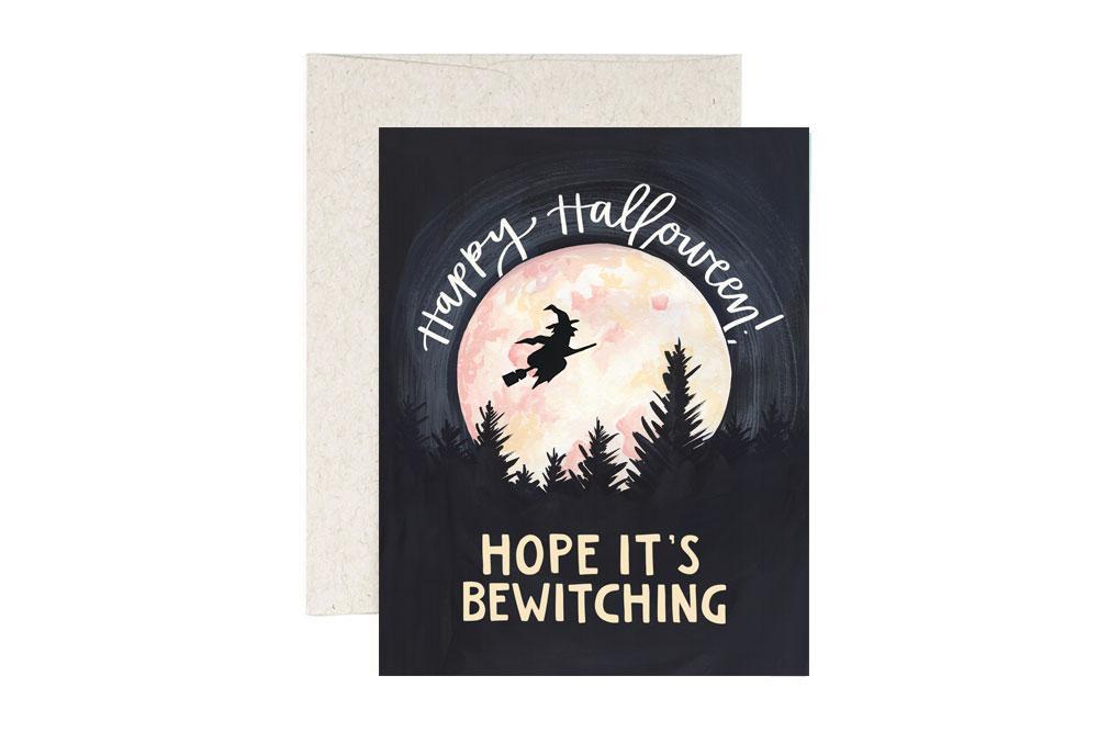 Bewitching Handpainted Halloween Card