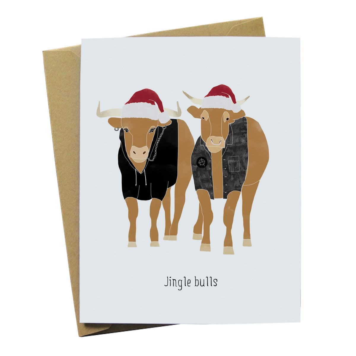 Jingle Bulls Christmas Card