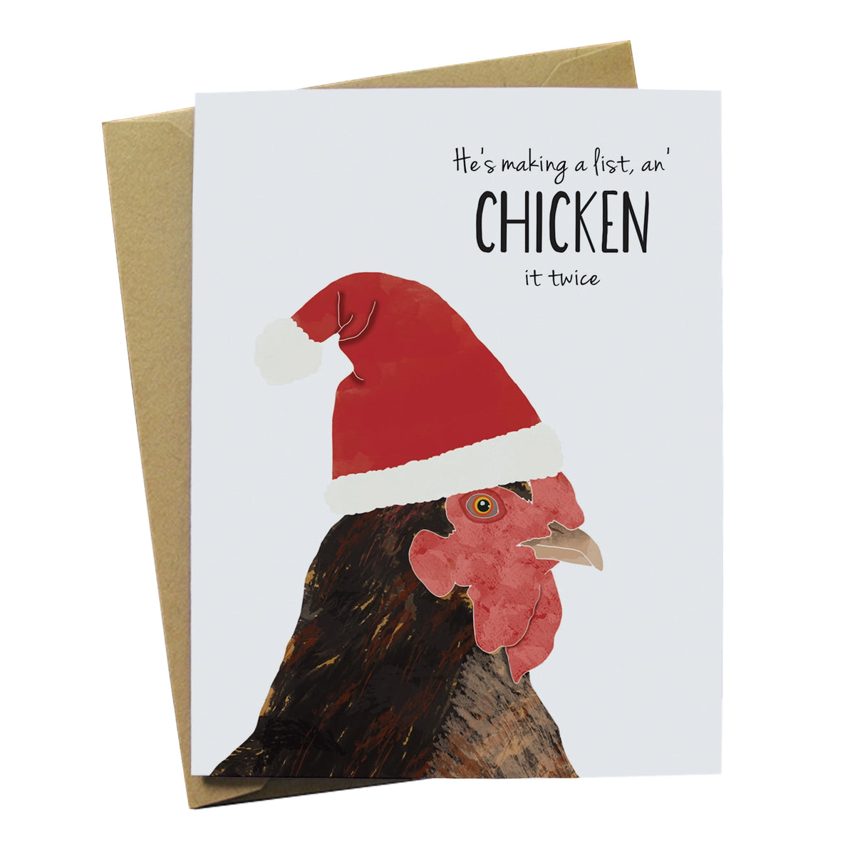 Santa Chicken Christmas Card
