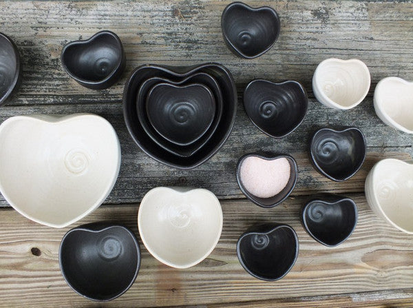 Nesting Ceramic Heart Bowls