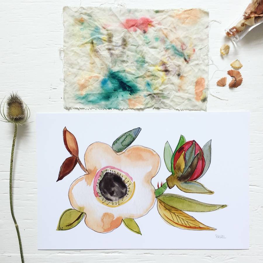 Dainty Floral Watercolor by Rachel Cordaro