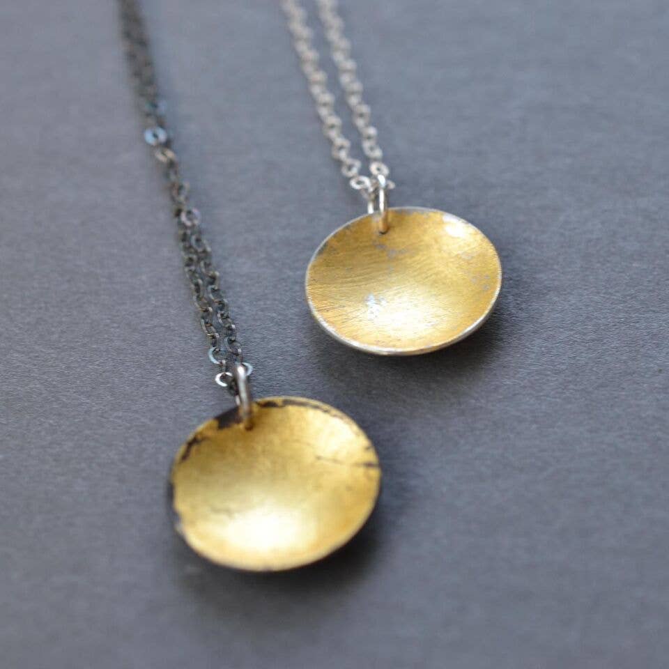 Silver and Gold Disc Necklaces