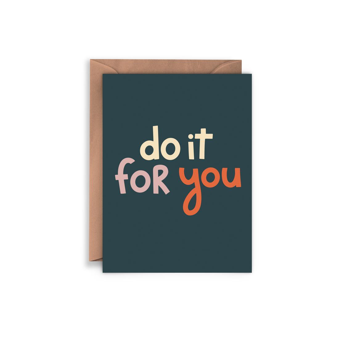 Navy Blue Greeting Card with handlettered greeting that reads 'do it for you'