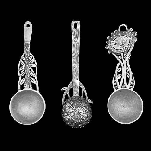 Whimsical Pewter Coffee Scoops
