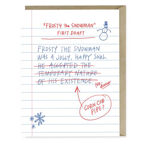 Funny Frosty the Snowman Christmas Card