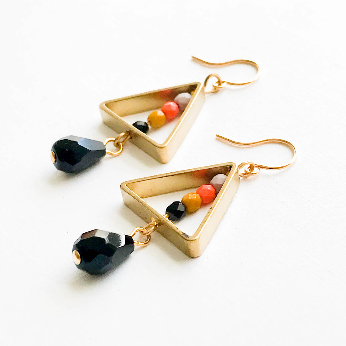 Brass & Bead Earrings