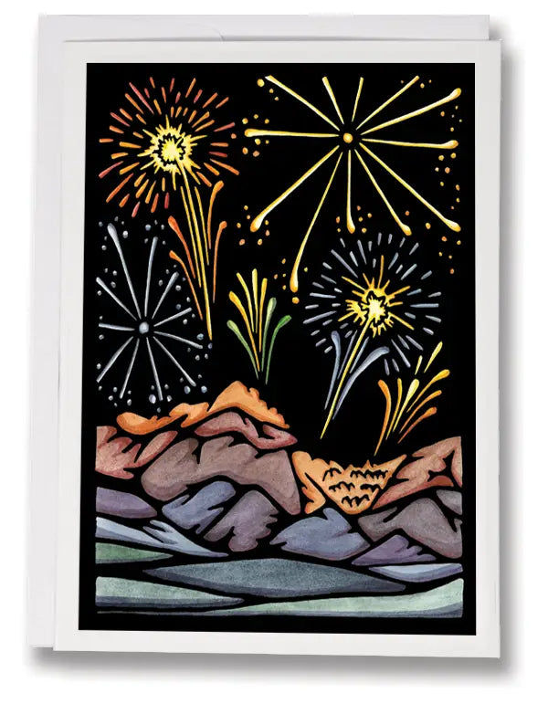 Mountain Fireworks Card