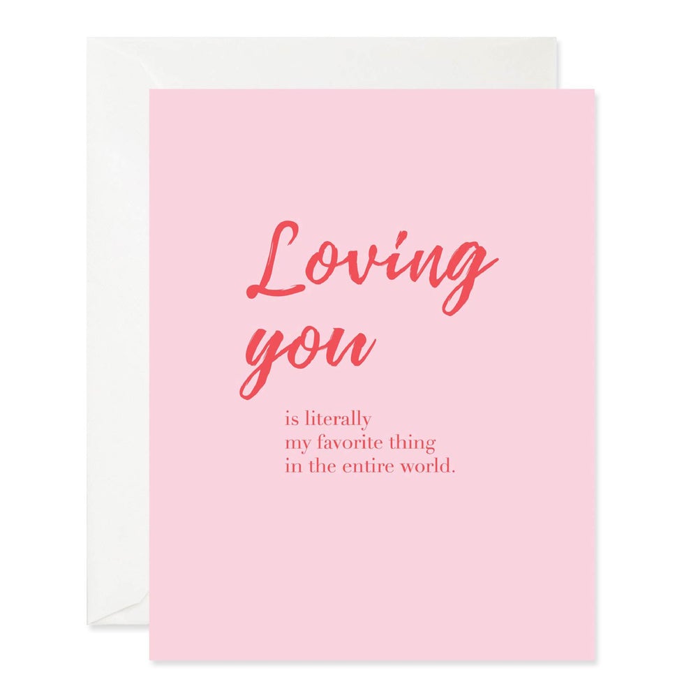 Loving You Pink Letterpress Card