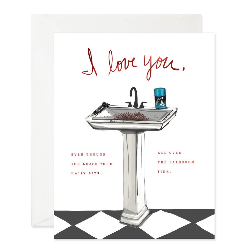Hairy Sink Love Card