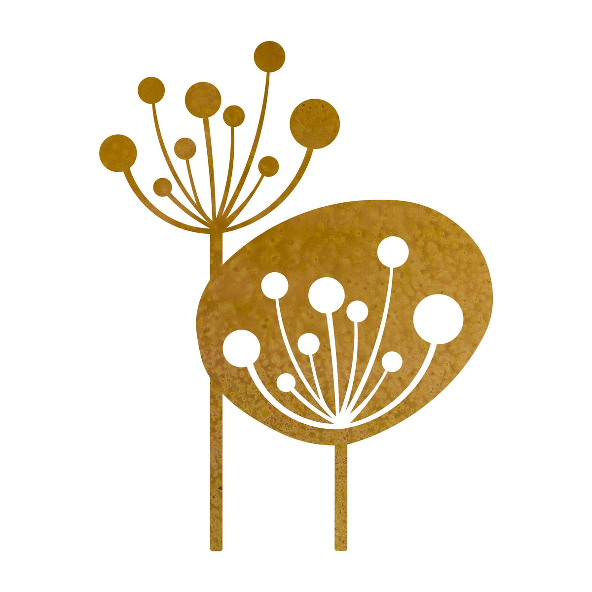 Cow Parsley Garden Stake Patina Steel