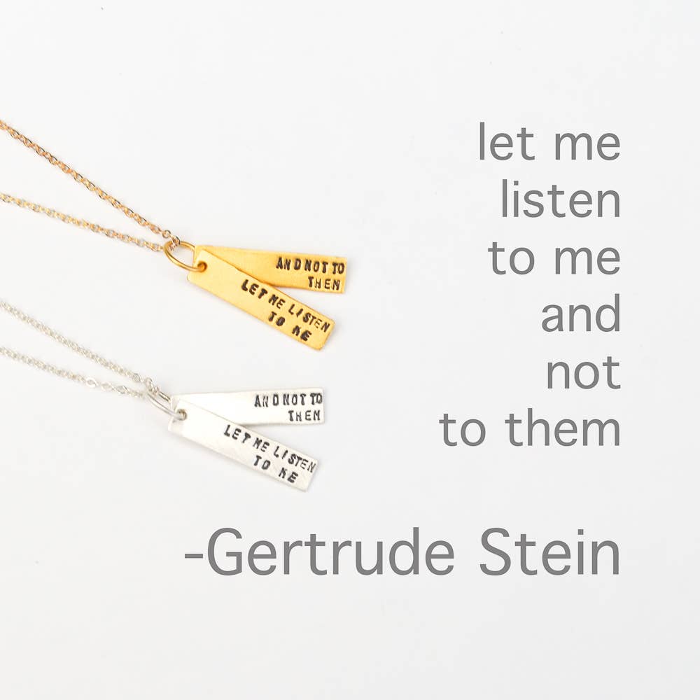 Gertrude Stein Quote Necklace