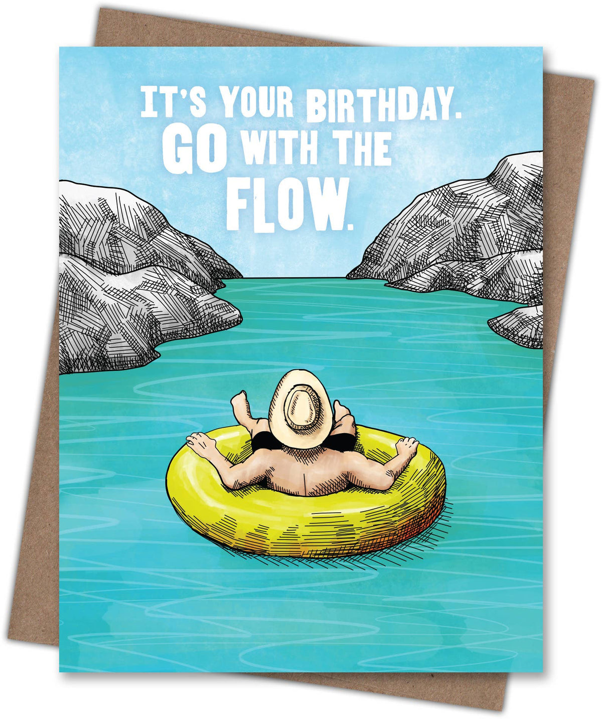 Go With the Flow  Birthday Card