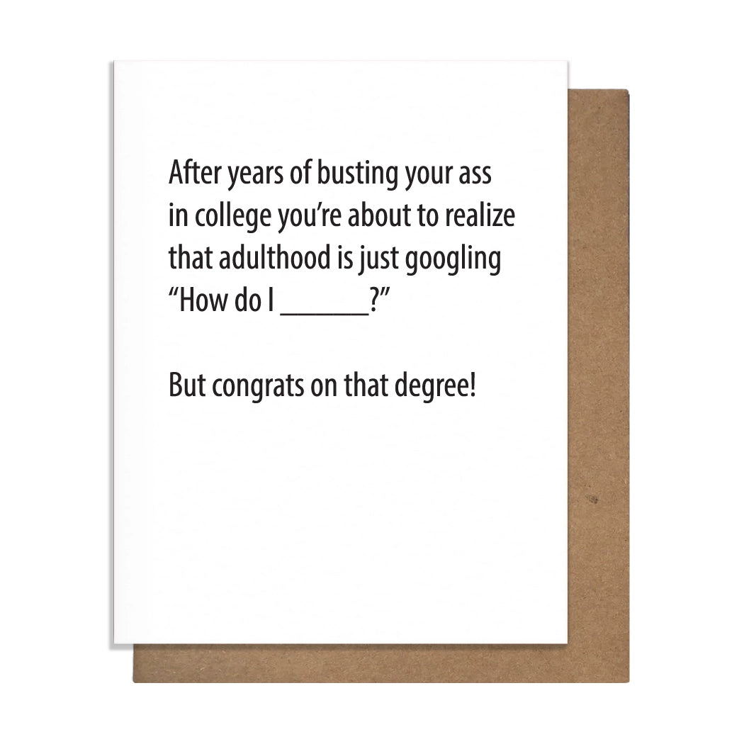 Google Degree Graduation Card