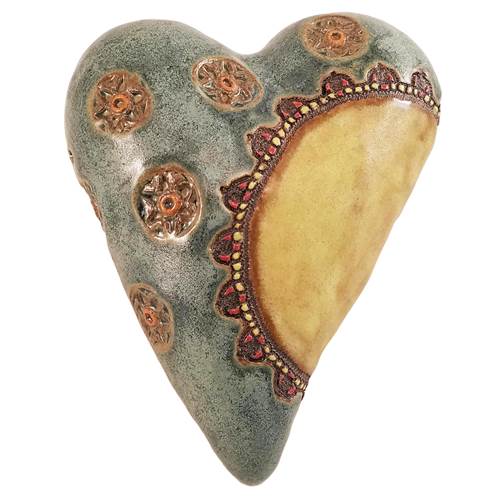 Miss Kitty's Stars Ceramic Stoneware Heart