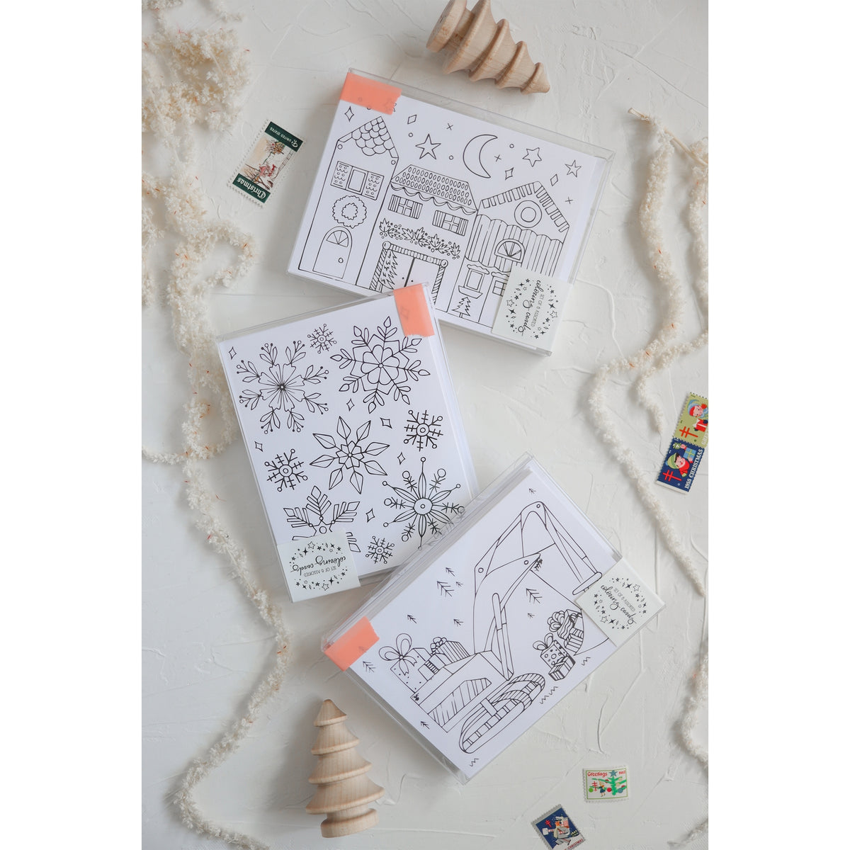 Holiday Coloring Boxed Cards