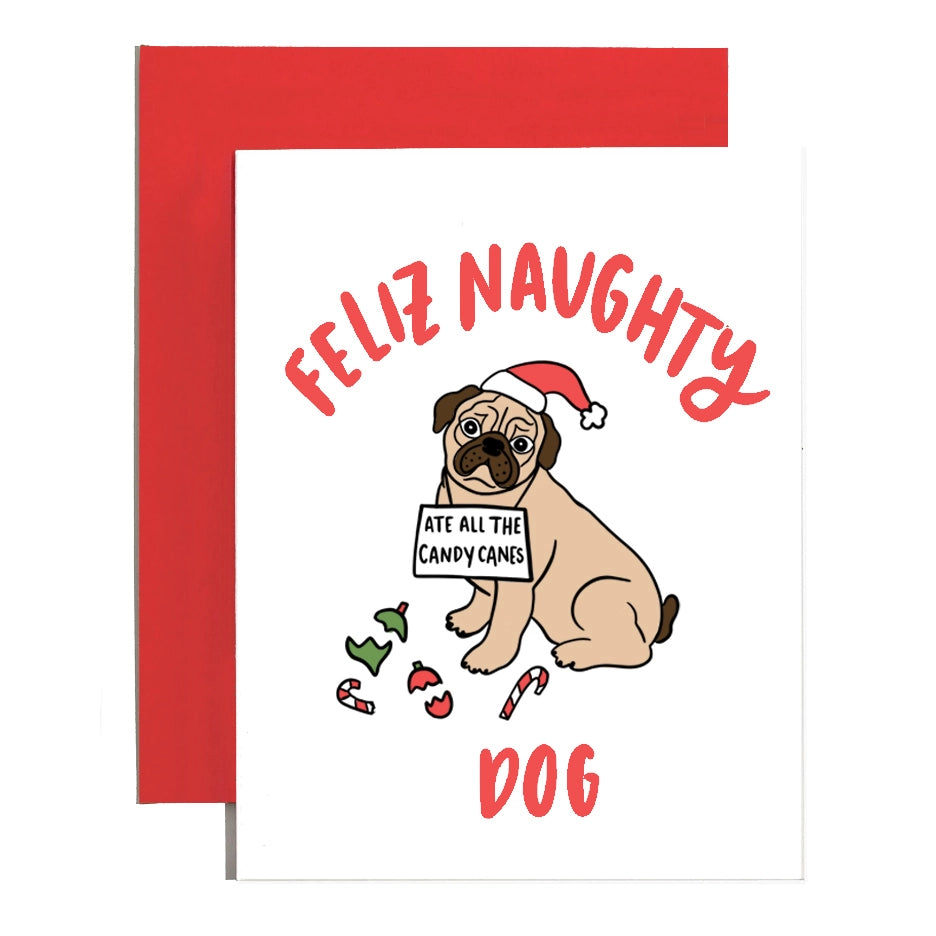 Feliz Naughty Dog Holiday Card