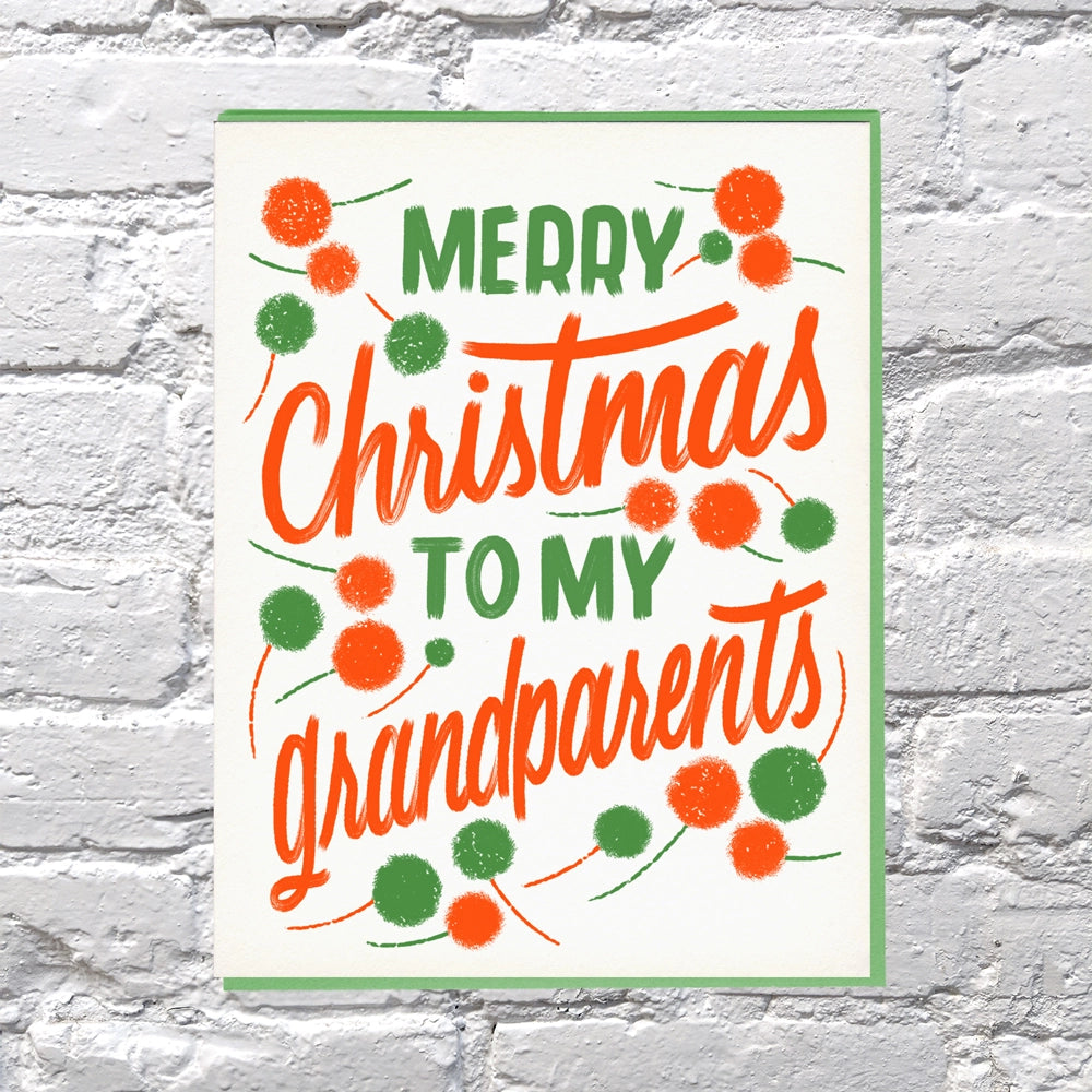 Merry Christmas Grandparents Holiday Card