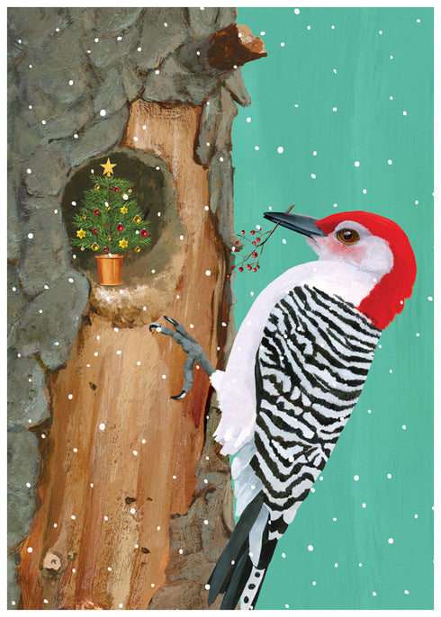 Woodpecker, Deck the Halls Boxed Holiday Cards