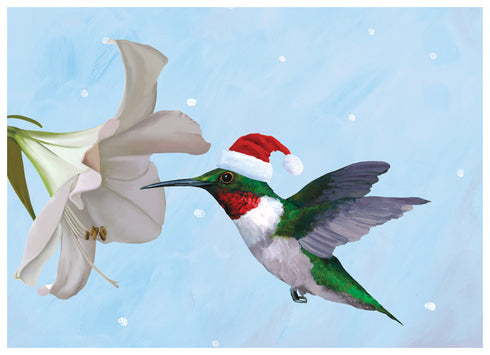 Hummingbird With Flowers Earring Cards Personalized Customized