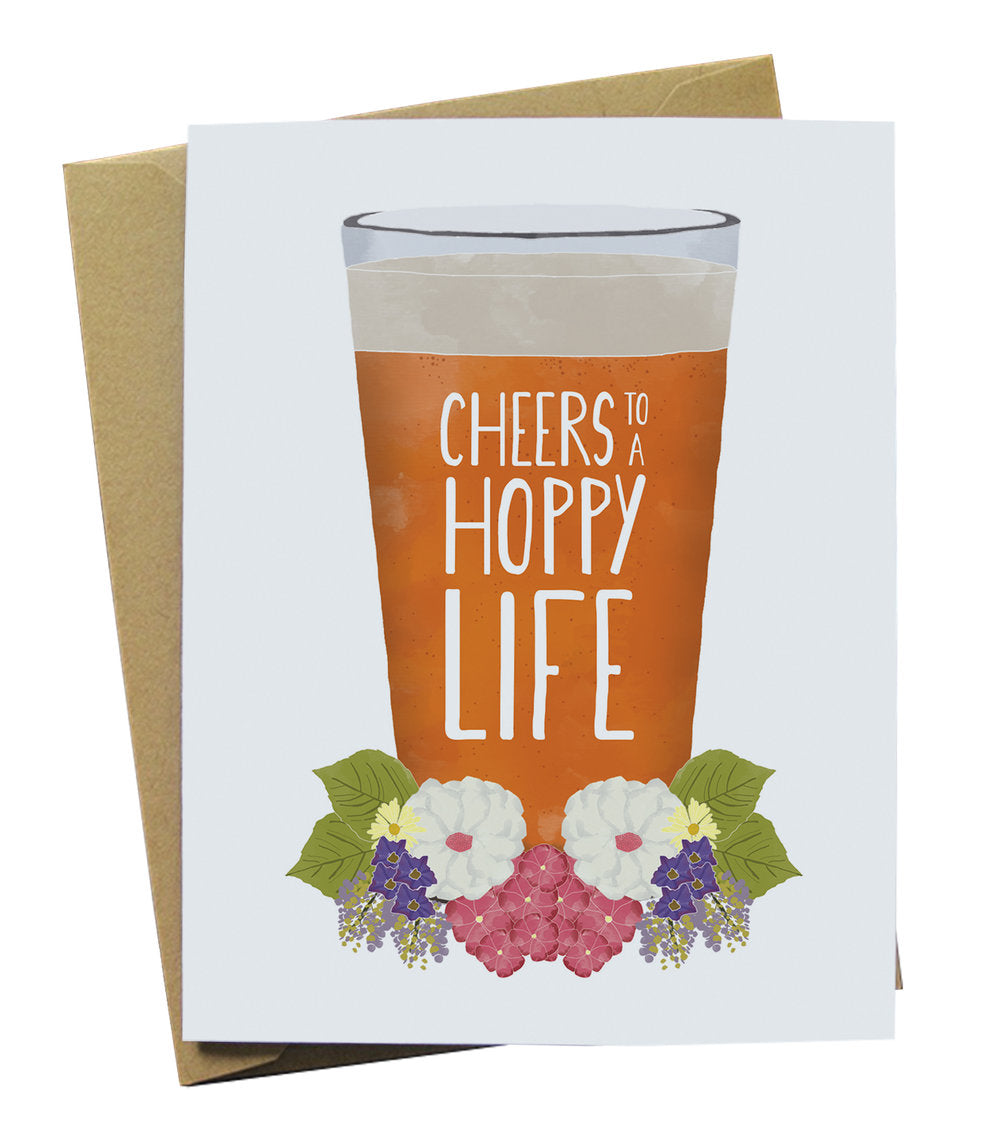 Cheers to a Hoppy Life Beer Wedding Card