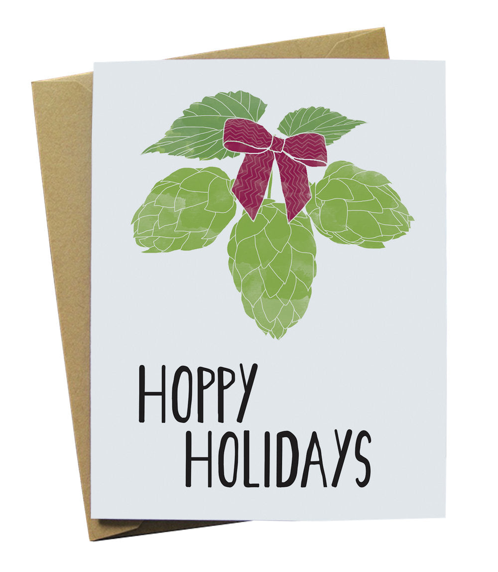 Hoppy Holidays Illustrated Christmas Card