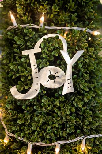 Cutout Joy Aluminum Ornament